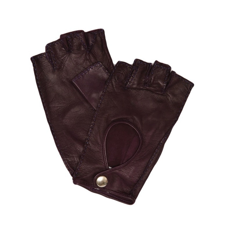 Alana - Italian Ladies Cut Off Popper Leather Glove