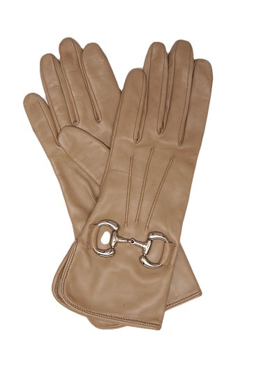 Gina - Italian Ladies Gilt Buckle Leather Glove