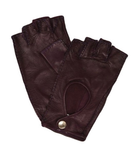 Alana - Italian Ladies Cut Off Popper Leather Glove