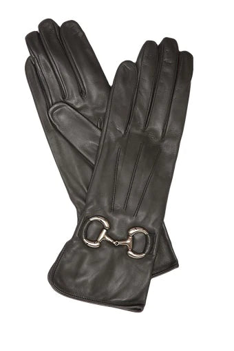 Gina - Italian Ladies Gilt Buckle Leather Glove